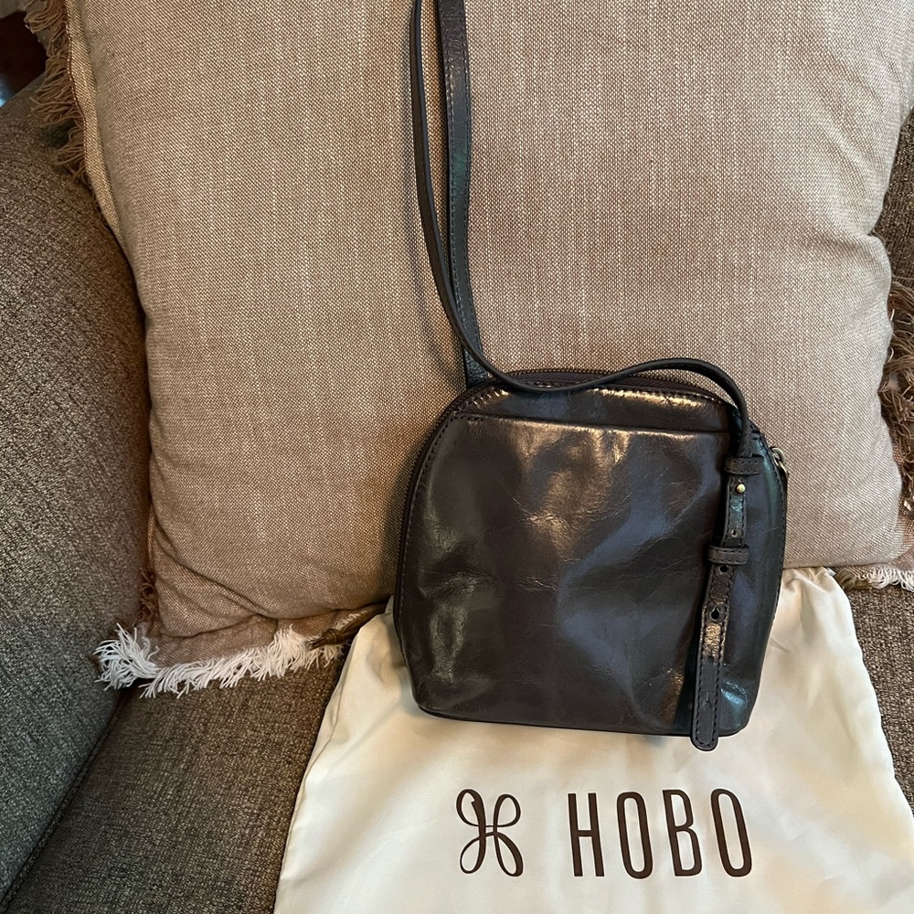 HoboDark Gray Leather Crossbody Bag